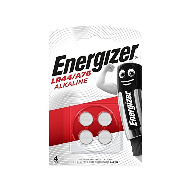 Energizer LR44/A76 Piles Alcalines, 1.5V, Lot de 4