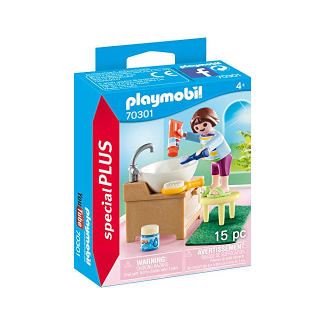 Playmobil Enfant avec lavabo Multicolor 70301