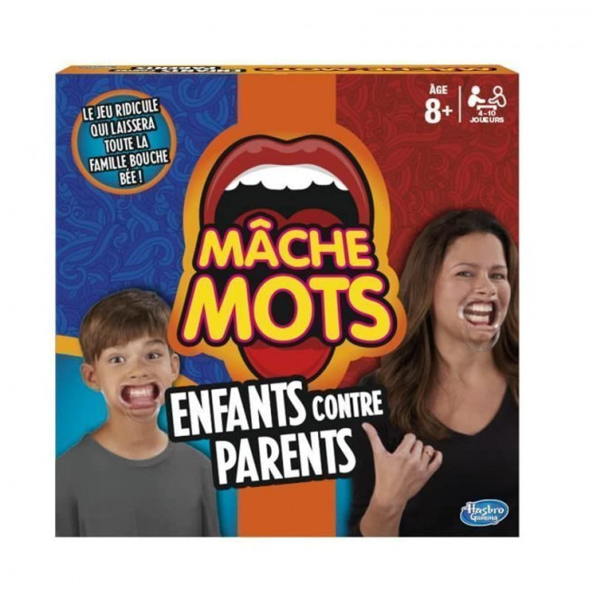 Hasbro Mache-Mots Enfants Contre Parents, Jeu de Societe pour la Famille, Jeu de Plateau, Version Francaise