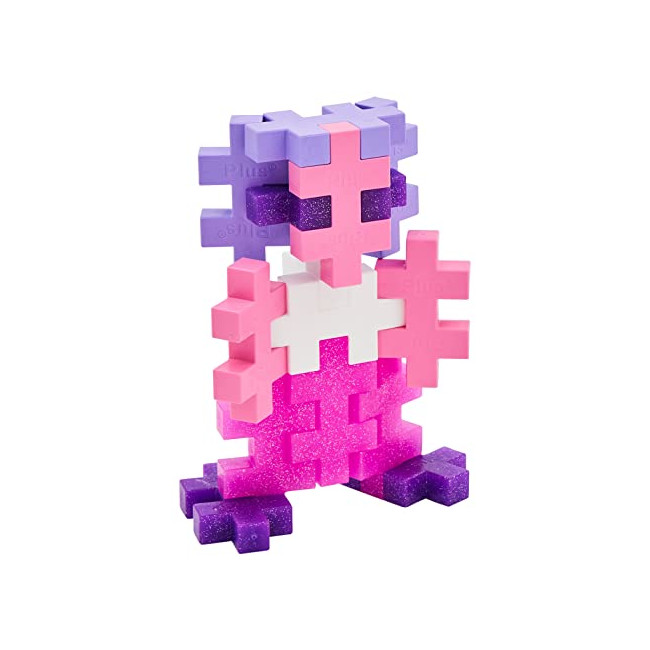 PLUS PLUS - Tube de 15 pièces BIG de Couleurs pailletées - Jeu de Construction - PP3432