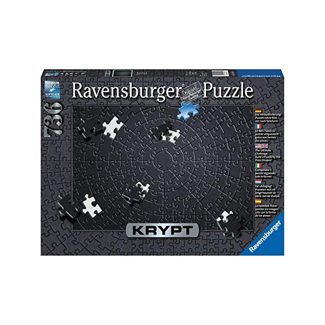 Ravensburger - Krypt puzzle 736 p - Black - Adultes et enfants dès 14 ans - Puzzle de qualité supérieure - Puzzle rond -