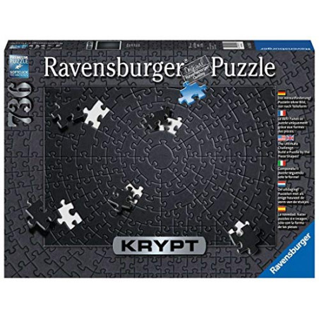 Ravensburger - Krypt puzzle 736 p - Black - Adultes et enfants dès 14 ans - Puzzle de qualité supérieure - Puzzle rond -