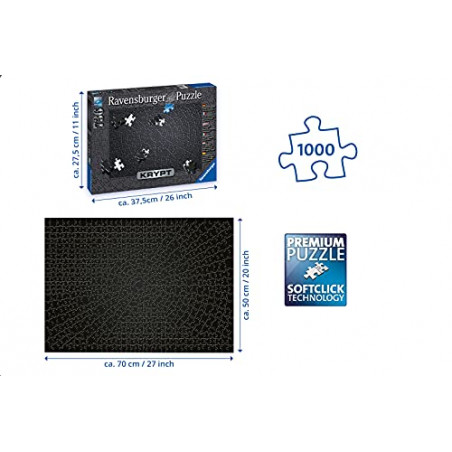 Ravensburger - Krypt puzzle 736 p - Black - Adultes et enfants dès 14 ans - Puzzle de qualité supérieure - Puzzle rond -