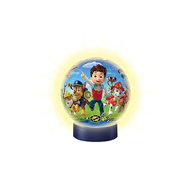 Ravensburger - Puzzle 3D Ball illuminé - Pat'Patrouille - A partir de 6 ans - 72 pièces numérotées à assembler sans