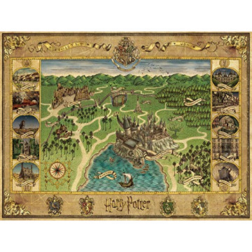 Ravensburger- Puzzle 1500 pièces-La Carte de Poudlard/Harry Potter Adulte, 4005556165995