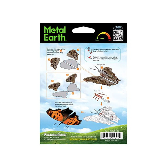 Metal Earth Papillon - Eastern Comma Butterfly Modèle 3D en métal