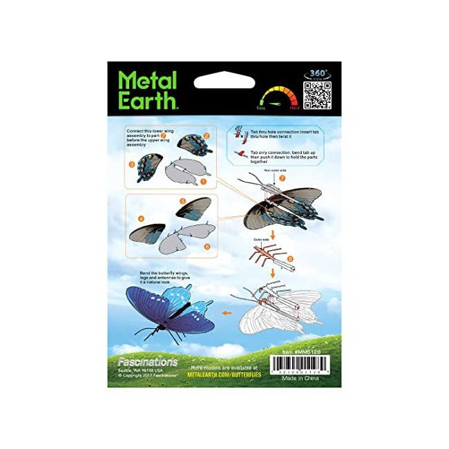fascinations : Pipevine Swallowtail Butterfly - Kit de modèles en métal 3D.