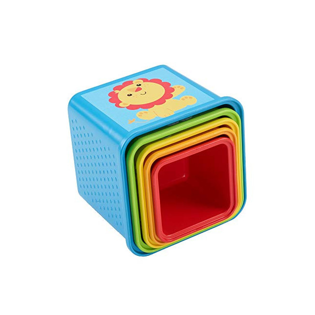 Fisher-Price Cubes Découvertes, jouet pour bébé à empiler et à emboîter, 6 mois et plus, CDC52
