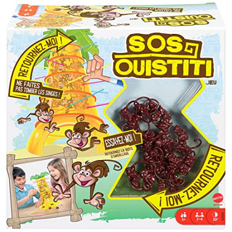 SOS Ouistiti, jeu de société et d'adresse pour enfants dès 5 ans, version multilingue, 52563