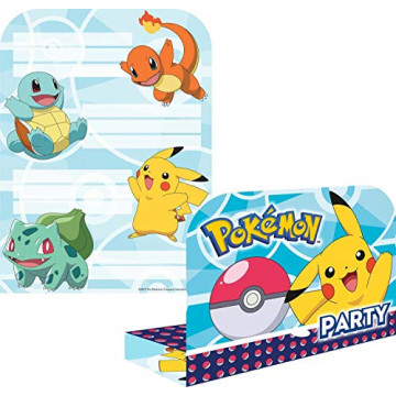 Amscan Lot de 8 invitations & enveloppes Pokémon