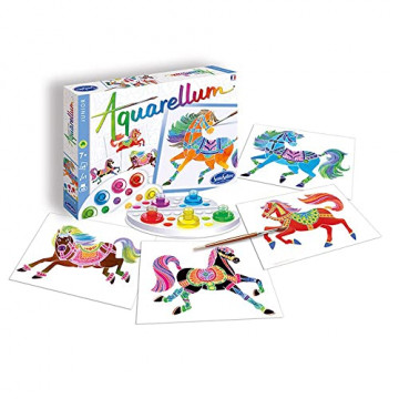 SentoSphère - AQUARELLUM JUNIOR - CHEVAUX - Kit peinture - Peinture Aquarellable Magique - A partir de 7 ans - fabriqué