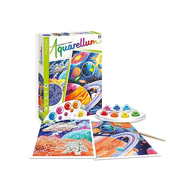 SentoSphère - AQUARELLUM PHOSPHO - COSMOS - Kit peinture - Peinture Aquarellable Magique - A partir de 7 ans - fabriqué