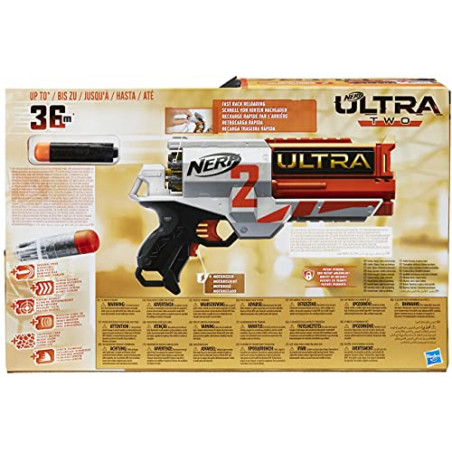 Nerf Ultra Two - Blaster motorisé, Recharge Rapide, 6 fléchettes Nerf Ultra, Compatible Uniquement avec Les fléchettes
