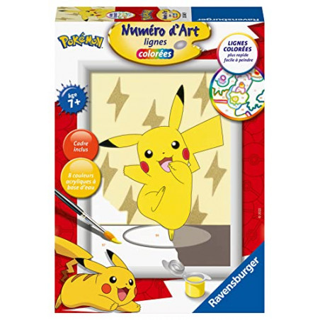 Ravensburger – Numéro d’Art petit format – Pikachu – Loisir créatif – Kit de peinture par numéros – Activité détente et