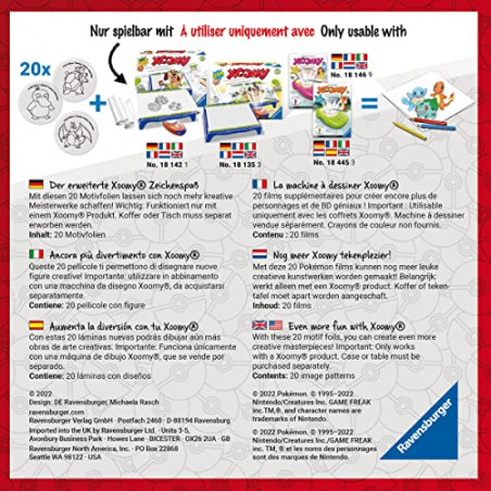 Ravensburger – Xoomy – Pokémon – Recharge dessins – Machine à dessiner – Loisir créatif – Dessin – Zoom – Activité