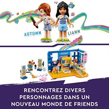 LEGO Friends 41739 La Chambre de Liann, Jouet de Maison Mini-Poupées 2023 Liann & Autumn, sur Le Thème de l'art, à