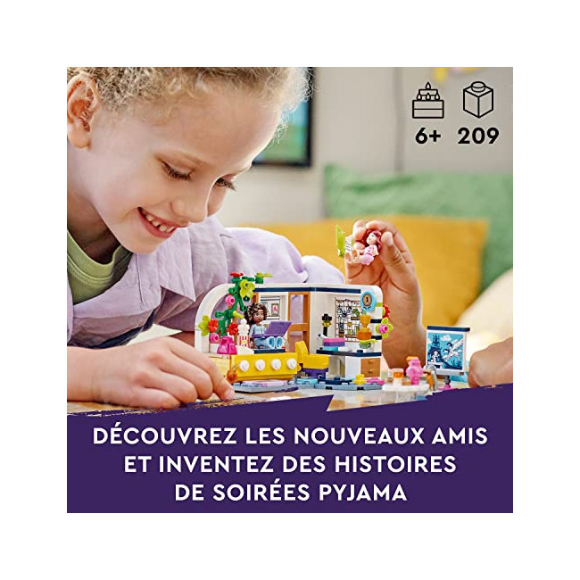 LEGO Friends 41740 La Chambre d’Aliya, Jouet pour Filles et Garçons, Soirée Pyjama, à Collectionner, avec Figurine