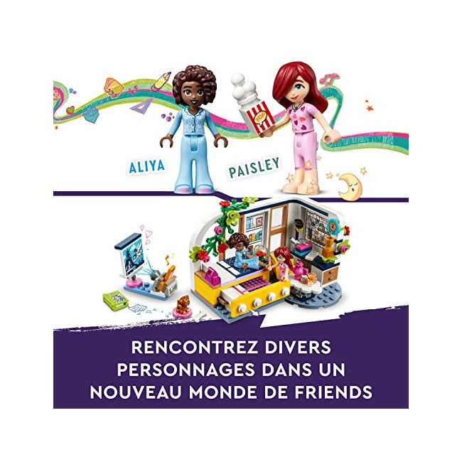 LEGO Friends 41740 La Chambre d’Aliya, Jouet pour Filles et Garçons, Soirée Pyjama, à Collectionner, avec Figurine