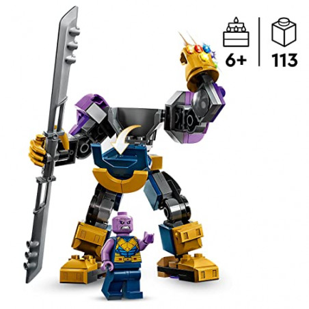 LEGO 76242 Marvel L’Armure Robot de Thanos, Figurine Avengers, Jouet de Construction, avec Gant de l'Infini, Cadeau