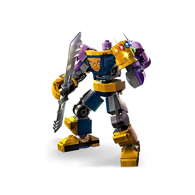 LEGO 76242 Marvel L’Armure Robot de Thanos, Figurine Avengers, Jouet de Construction, avec Gant de l'Infini, Cadeau