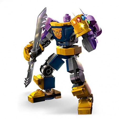 LEGO 76242 Marvel L’Armure Robot de Thanos, Figurine Avengers, Jouet de Construction, avec Gant de l'Infini, Cadeau