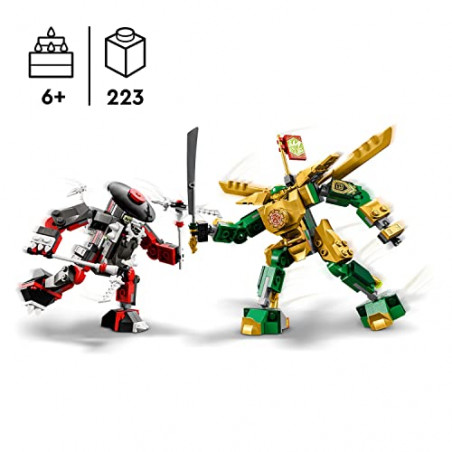 LEGO Ninjago 71781 Le Combat des Robots de Lloyd – Évolution, Jouet pour Enfants de 6 Ans, avec Minifigurines Évolutives