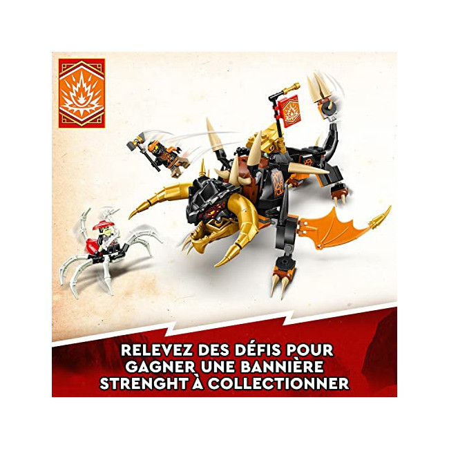 LEGO Ninjago 71782 Le Dragon de Terre de Cole – Évolution, Jouet pour Garçons et Filles, Figurine Évolutive avec