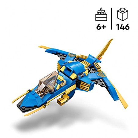 LEGO Ninjago 71784 Le Jet Supersonique de Jay – Évolution, Jouet de Ninja Évolutif, Construction Avion, à Collectionner,