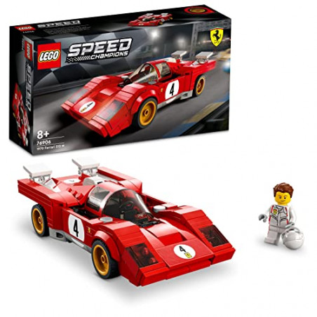 LEGO 76906 Speed Champions 1970 Ferrari 512 M Modèle Réduit de Voiture de Course, Jouet de Construction pour Enfants à