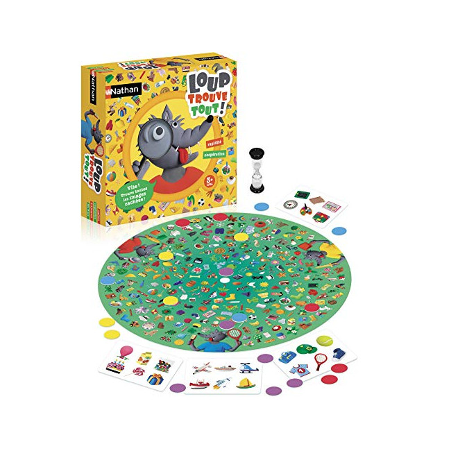 Nathan - Loup Trouve Tout - Cherche Et Trouve - Jeu de Rapidité et de Coopération - A Jouer en Famille - Se Joue de 2 à