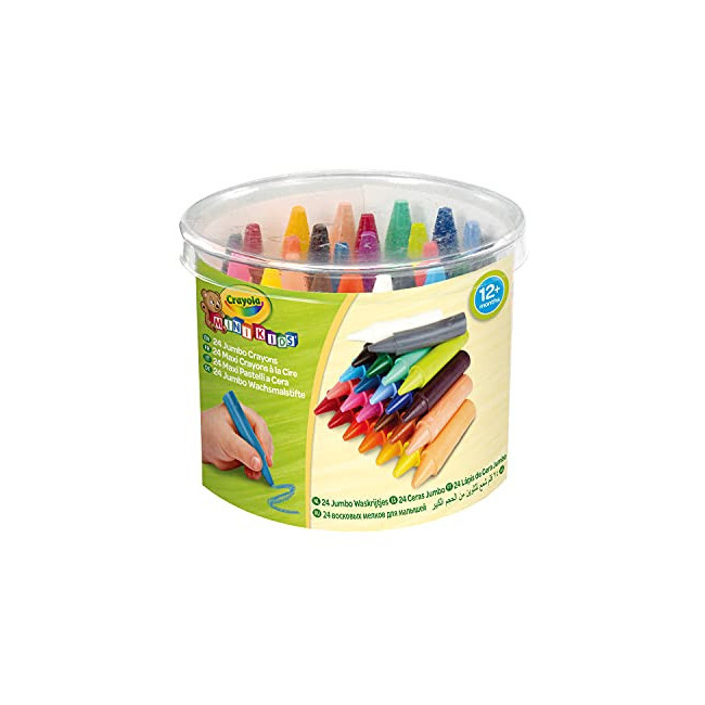 Crayola - Mini Kids - 24 "Maxi" crayons à la cire - Coloriage pour enfant et tout petit - 256243.012