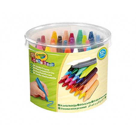 Crayola - Mini Kids - 24 "Maxi" crayons à la cire - Coloriage pour enfant et tout petit - 256243.012