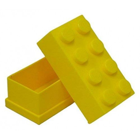 Légo Mini boîte 8 boutons , Plastique, Jaune