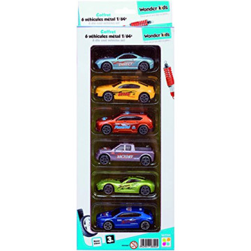 WDK Partner- 6 Véhicules Métal 1/64Eme, JP025